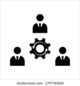 Teamwork management icon. business elements icon on white background.