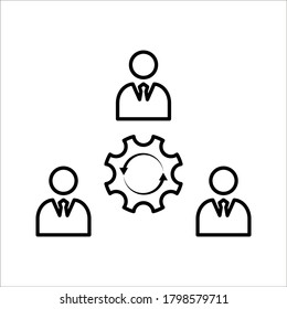 Teamwork management icon. business elements icon on white background.