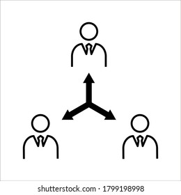 Teamwork management icon. business elements icon on white background.