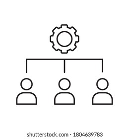 Teamwork management icon. business elements icon on white background. vector illustration on white background