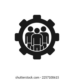 Teamwork management icon flat style isolated on white background. Vector illustration