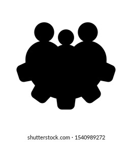Teamwork management icon on white background. vector illustration