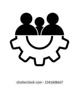 Teamwork management icon on white background. vector illustration