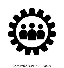 Teamwork management icon on white background. vector illustration