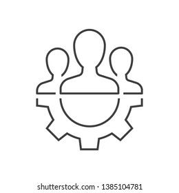 Teamwork management outline icon on white background - Shutterstock ID 1385104781