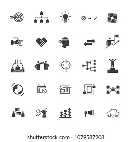 teamwork marketing and successful icon set