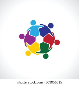 Teamwork Meeting 6. Abstract concept of a social network, friends, community, group of people, Corporate life, Business deal,