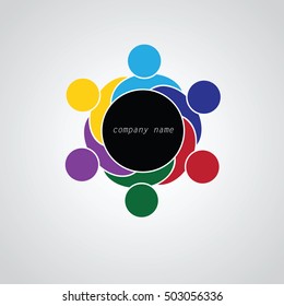 Teamwork Meeting 6. Abstract concept of a social network, friends, community, group of people, Corporate life, Business deal,