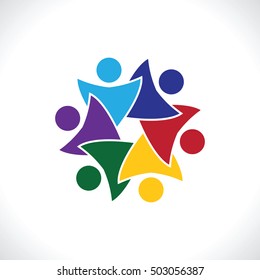 Teamwork Meeting 6. Abstract concept of a social network, friends, community, group of people, Corporate life, Business deal,