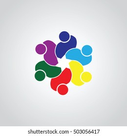 Teamwork Meeting 6. Abstract concept of a social network, friends, community, group of people, Corporate life, Business deal,
