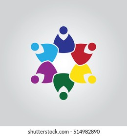 Teamwork Meeting 6. Abstract concept of a social network, friends, community, group of people, Corporate life, Business deal,