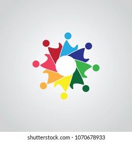 Teamwork Meeting 8. Abstract concept of a social network, friends, community, group of people, Corporate life, Business deal,