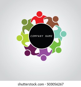 Teamwork Meeting 8. Abstract concept of a social network, friends, community, group of people, Corporate life, Business deal,