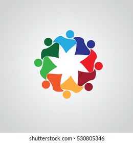 Teamwork Meeting 8. Abstract concept of a social network, friends, community, group of people, Corporate life, Business deal,