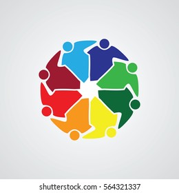 Teamwork Meeting 8. Abstract concept of a social network, friends, community, group of people, Corporate life, Business deal,