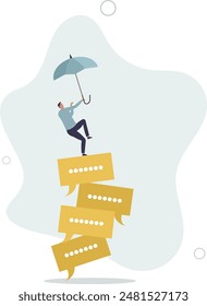 teamwork meeting or debate to get solution, opinion message concept.flat illustration.