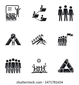Teamwork meeting icon set. Simple set of 9 teamwork meeting vector icons for web design isolated on white background