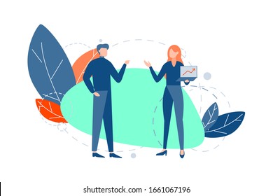 Teamwork, meeting presentation, partnership concept. Businesspeople leaders communicate together. Office meeting. Business team training. Profit plan analysis. Colleagues partners consulting coworking