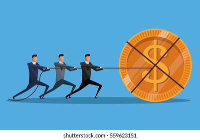 teamwork men money cooperation investment