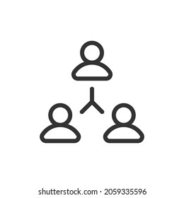 Teamwork minimal line icon. Web stroke symbol design. Teamwork sign isolated on a white background. Premium line icon.