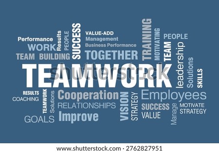 teamwork motivational typography creative word cloud 