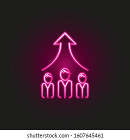 Teamwork neon style icon. Simple thin line, outline vector of business and management icons for ui and ux, website or mobile application