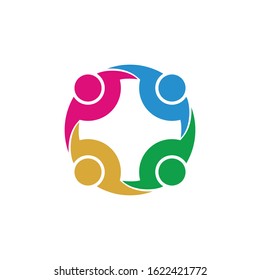 teamwork network cooperation logo business concept