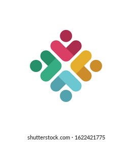 teamwork network cooperation logo business concept