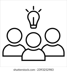 Teamwork, Office and coworking line icon