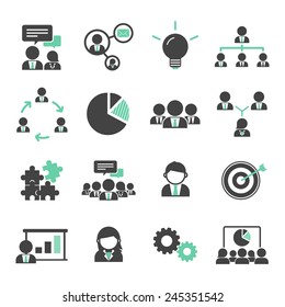Concepto de vectores comunitarios de la estrategia de apoyo a la organización de trabajo en equipo