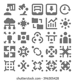 Teamwork, Organization Vector Icons 4