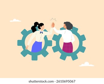 Teamwork or organizational collaboration to achieve success