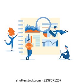 Teamwork, organizer with infographics Vector illustration