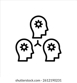 teamwork outline icon. collaboration black line illustration.