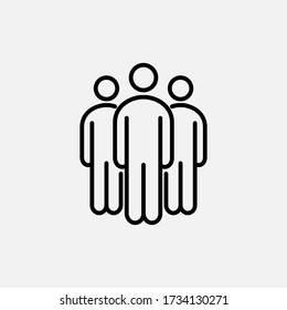 Teamwork outline icon. Collaboration symbol. UI. Web. Logo. Sign. Flat design. App. Stock vector