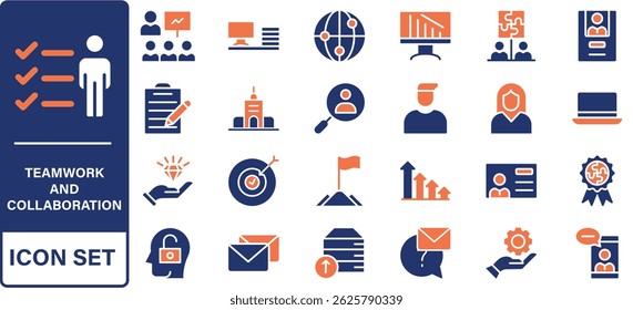 teamwork outline icon collection. Vector illustration