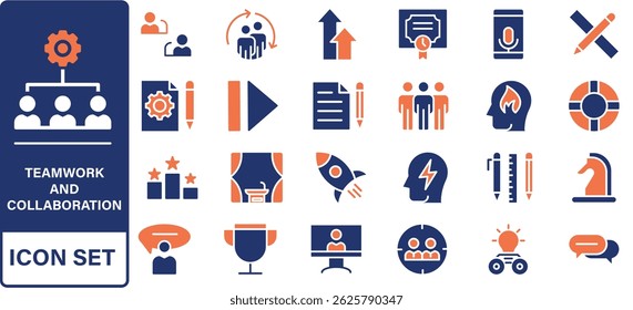 teamwork outline icon collection. Vector illustration