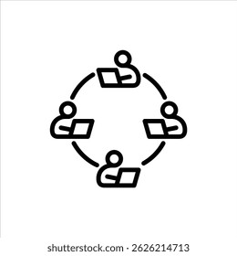 Teamwork-Gliederungssymbol Illustration von Teamlinien-Grafiken.
