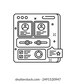 Teamwork Outline Icon, Vector illustration