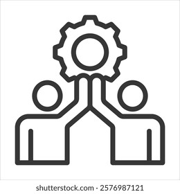Teamwork Outline Icon Vector Illustration