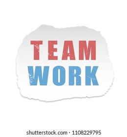Teamwork paper banner isolated on white background. Teamwork banner for web site, marketing, app and logo. Creative business concept, vector illustration, eps 10