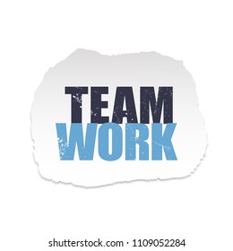 Teamwork paper banner isolated on white background. Teamwork banner for web site, marketing, app and logo. Creative business concept,vector illustration,eps 10