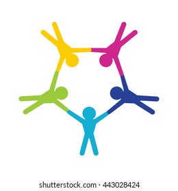 Teamwork and Paratroopers logo, vector design