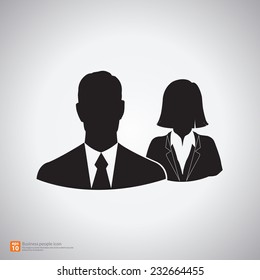 teamwork or partner of man and woman ,couple business people icon vector