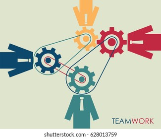 Teamwork, partnership concept for business. Vector.
