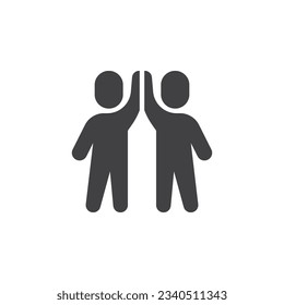 Teamwork, partnership vector icon. filled flat sign for mobile concept and web design. Two person greeting glyph icon. Symbol, logo illustration. Vector graphics