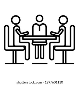 Teamwork people collaboration icon. Outline teamwork people collaboration vector icon for web design isolated on white background