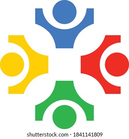 Teamwork people community group figures, vector graphic