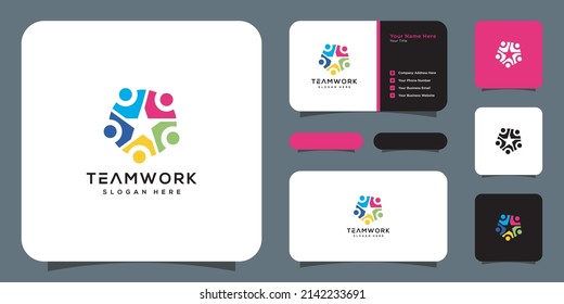 teamwork people community logo design