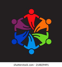 Teamwork people Friends 6 Design Icon Vector